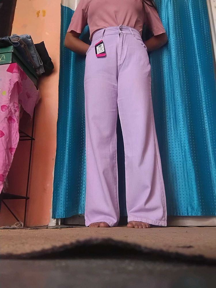❤️Waist 30 to 32Lavender Wide Leg Jeans
