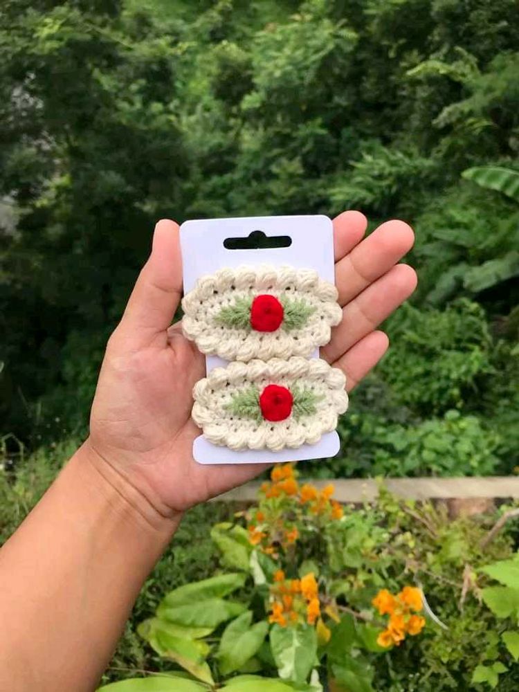 Handmade Crochet Hair Clips