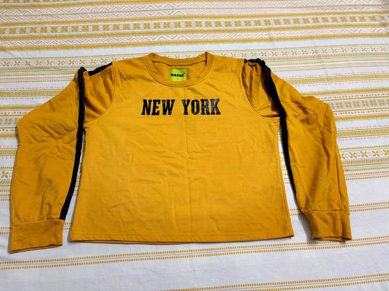 Yellow Long Sleeve Knit Top