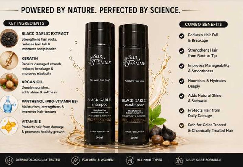 Combo of Sur La Femme shampoo and conditioner