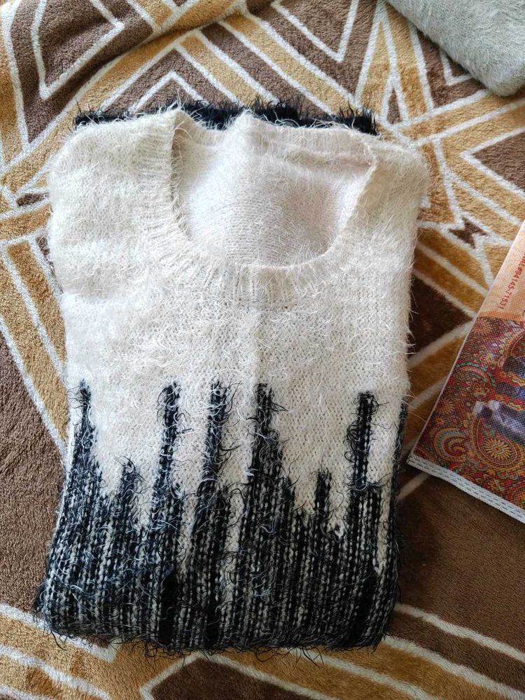 2 Stylish Fuzzy Knit Sweater