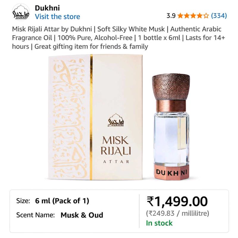 Misk Rijali Attar Perfume