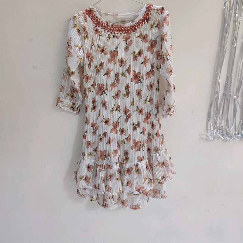 Floral Print Ruffle Dress