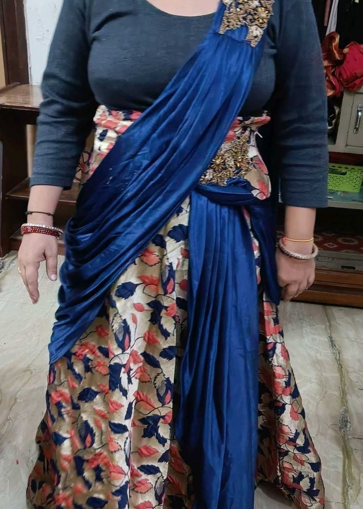 Elegant Blue lenga choli