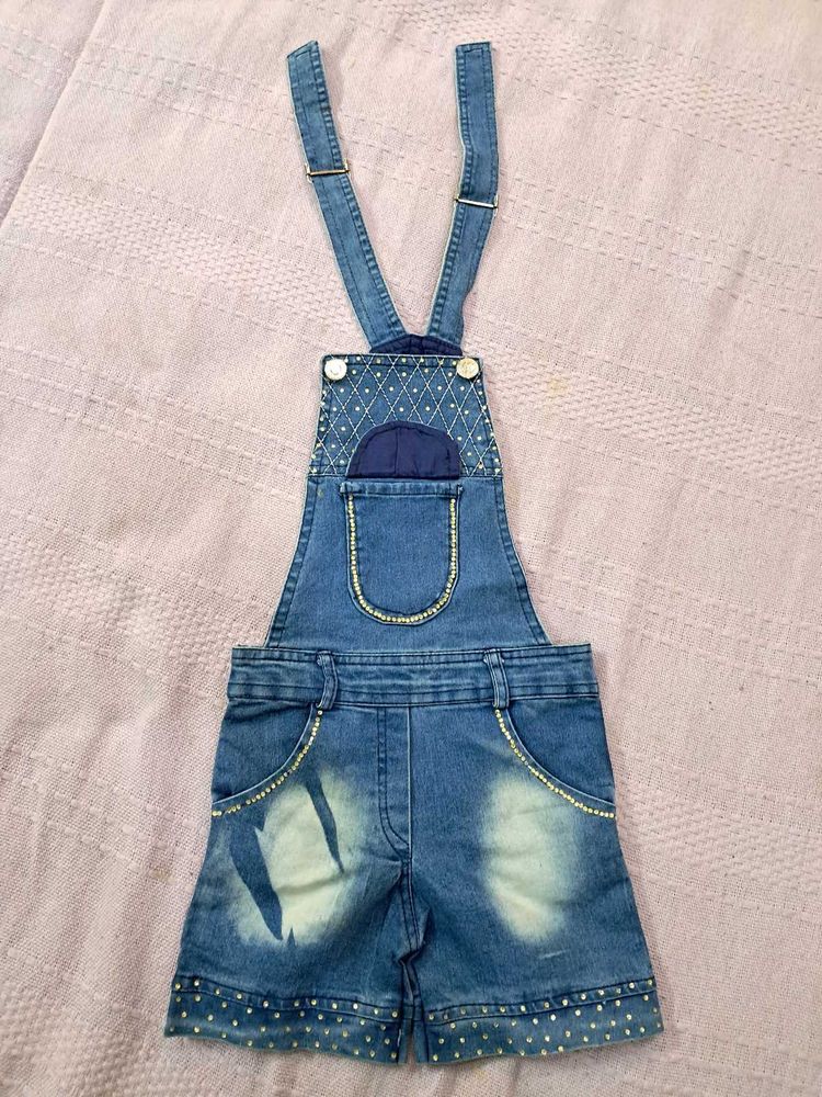 3 Pairs Kids Clothes Bundle: Dress, Overalls Etc