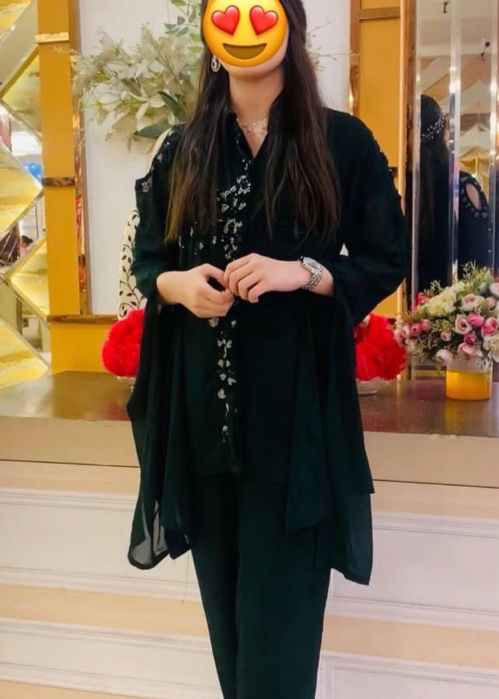 Elegant Dark Green Kurta Set cord se