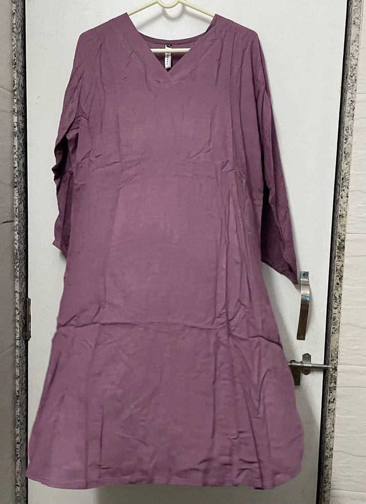 Elegant V-Neck Purple Dress