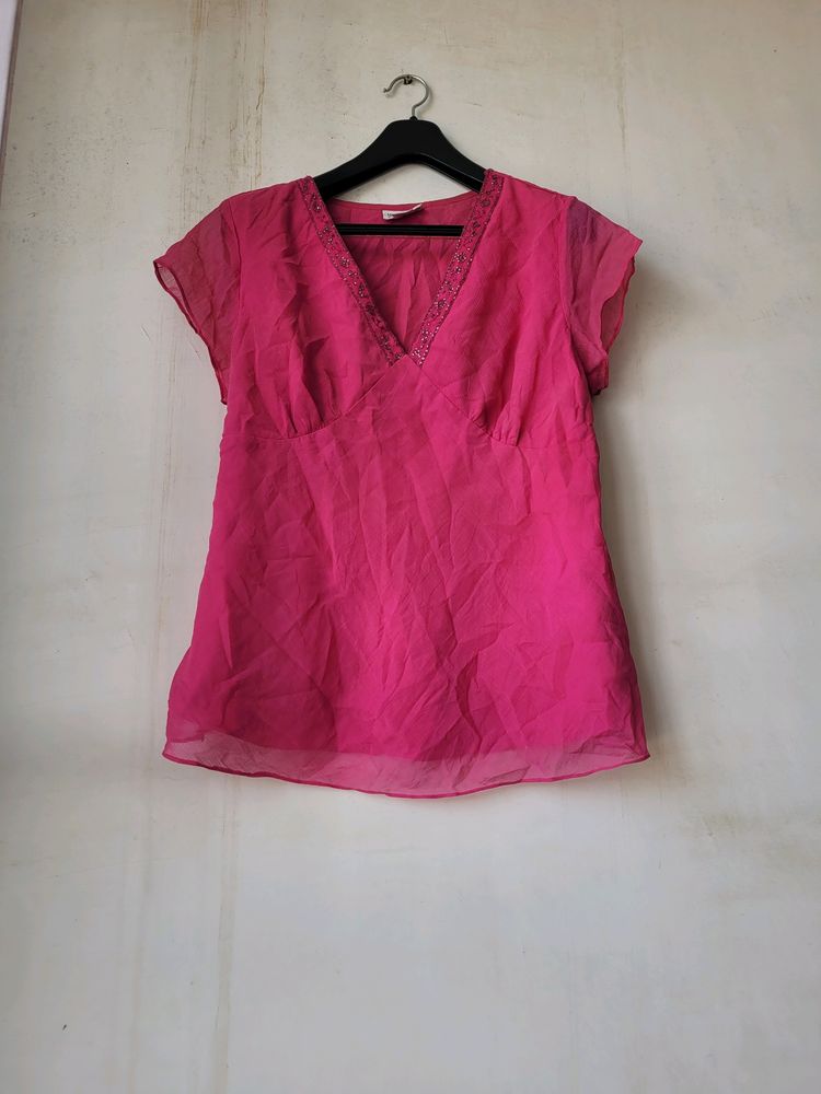 Pink XL Top By Motherhood Maternity