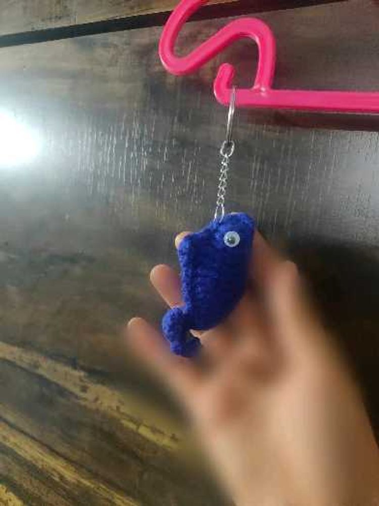 Cute Blue Fish Keychain