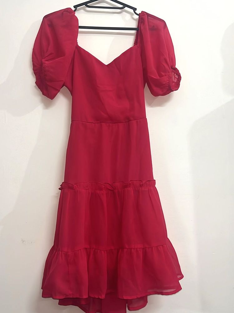 Chic Magenta Pink Puff Sleeve Dress 💓