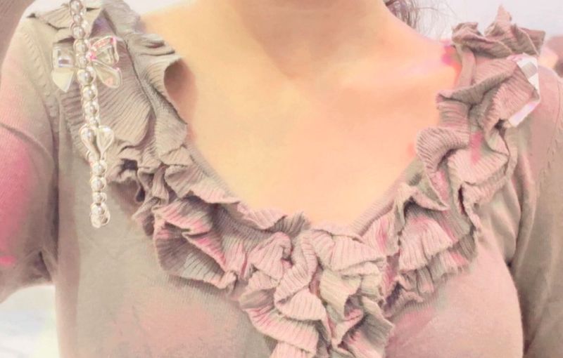 Frilled V-Neck Top