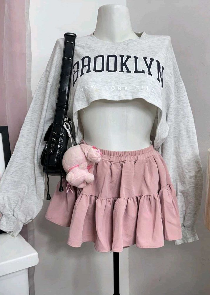 Crop Top &amp; Ruffle Skirt Set