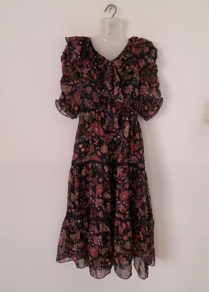 Boho Floral Midi Dress
