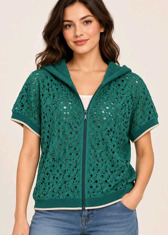 Cutout Short Sleeve Hoodie