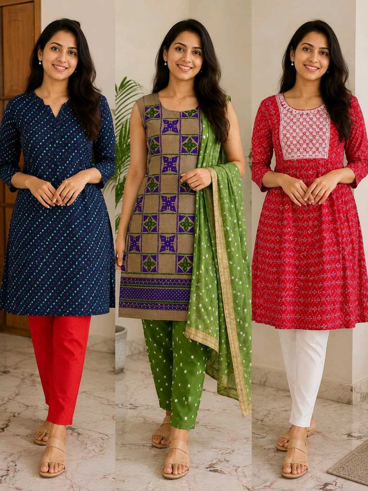 Combo of 3 stylish ethnic kurta sets