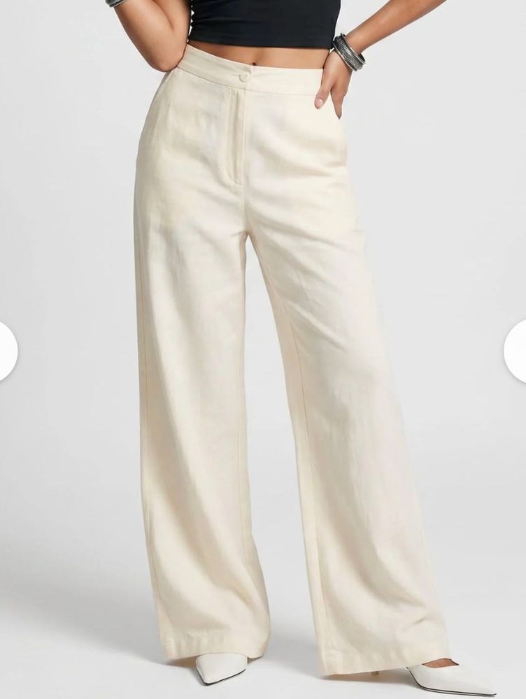 Cream Wide Leg Trousers brand new