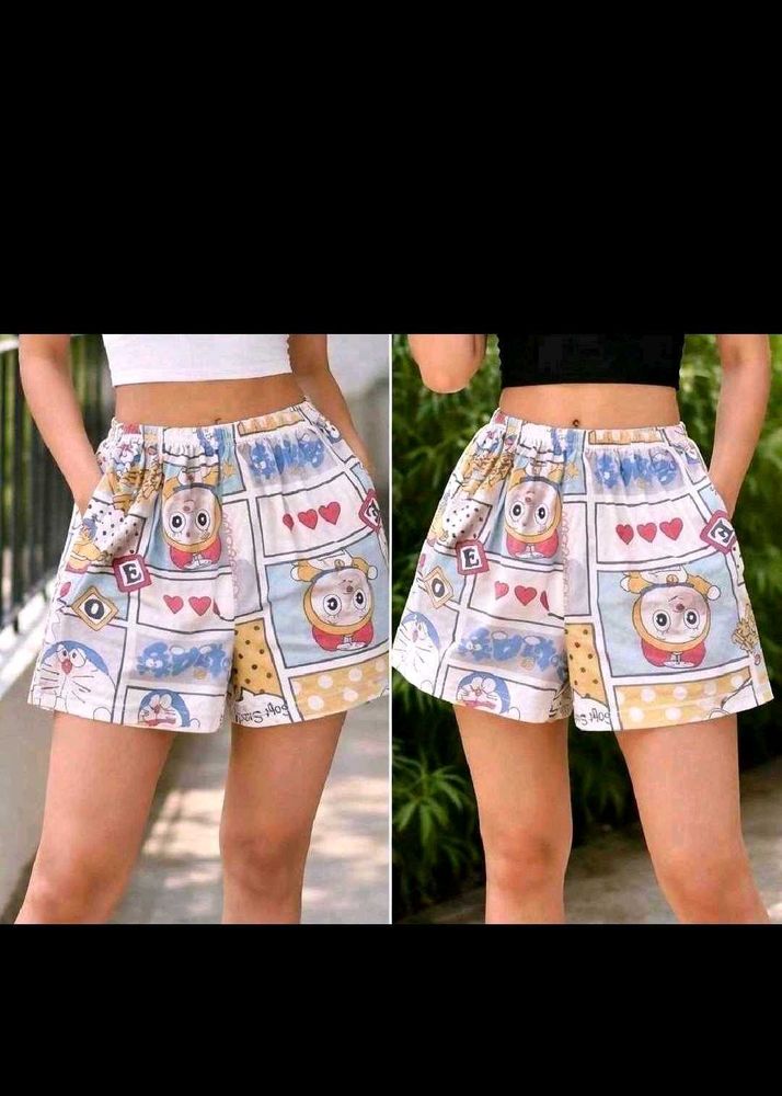 Cute Cartoon Print Shorts
