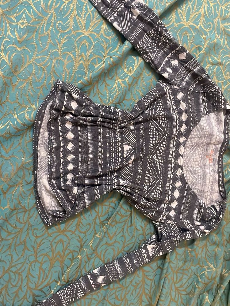 Tribal Print Long Sleeve Top