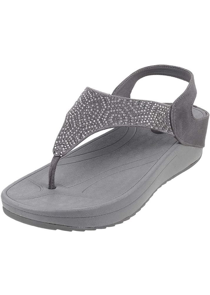 metro Sparkly Grey Wedge Sandals