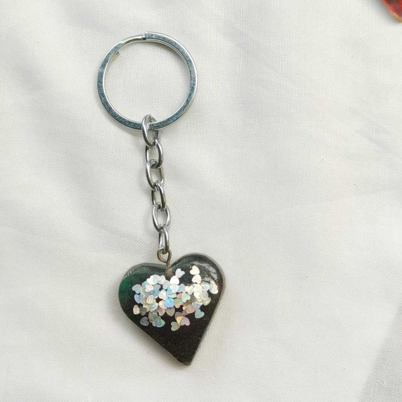 Sparkly Heart Keychain