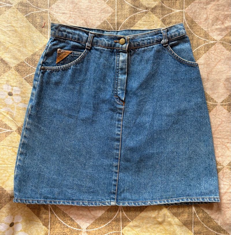 blue denim skirt