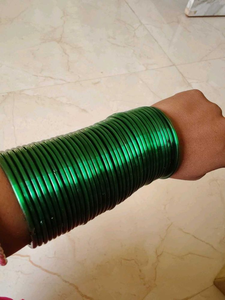 Green Glass Bangles Set