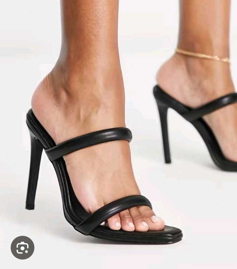 Sneak-a-peak dual strap stilleto heels