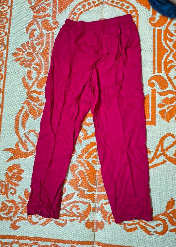 Pink Straight Pant + Golden Dupatta