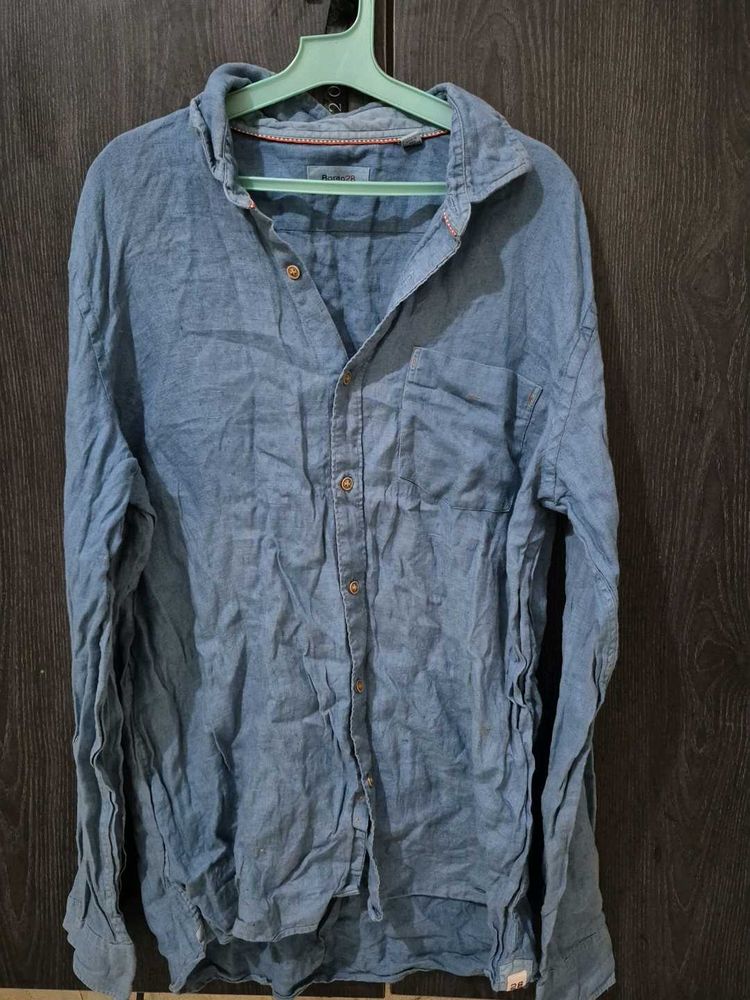 Blue Denim Button-Down Shirt