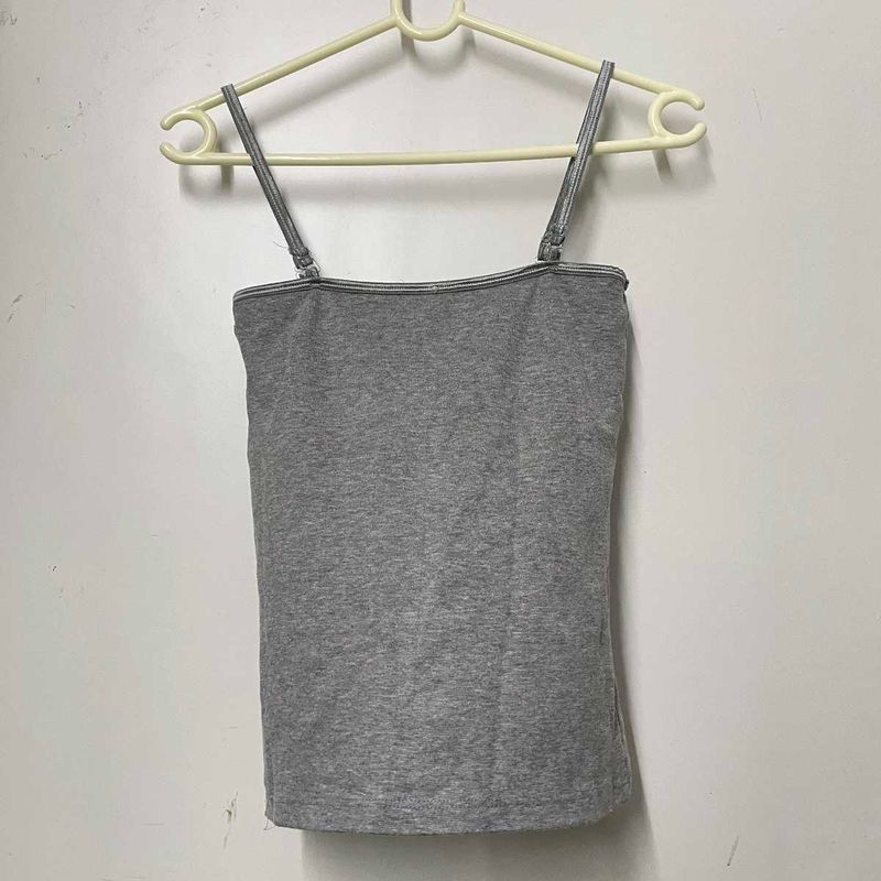 Grey Spaghetti Strap Tank Top