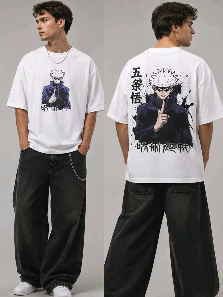 White Graphic Anime T-Shirt