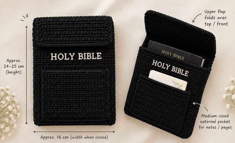 Handmade Crocheted "HOLY BIBLE" Cover 2 set