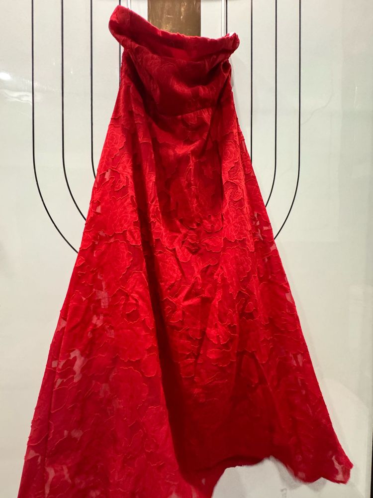 Stunning Red Lace Lehenga Skirt