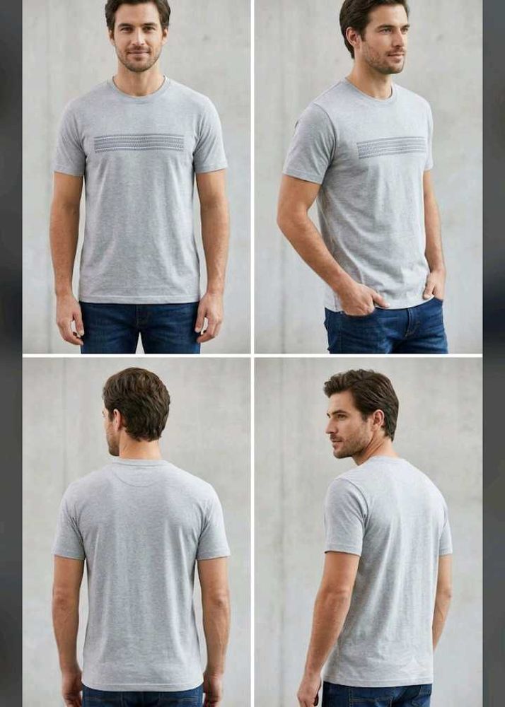 Men's Grey Graphic T-Shirt
