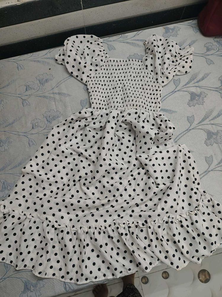 Polka Dot Smocked Vintage Dress