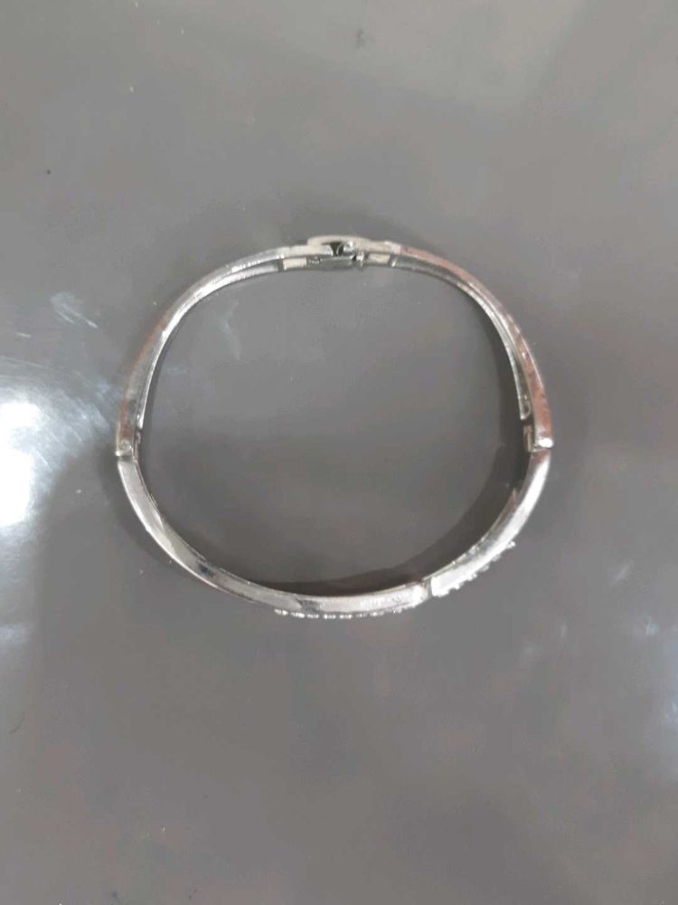 Sparkling Silver-Tone Bangle Bracelet