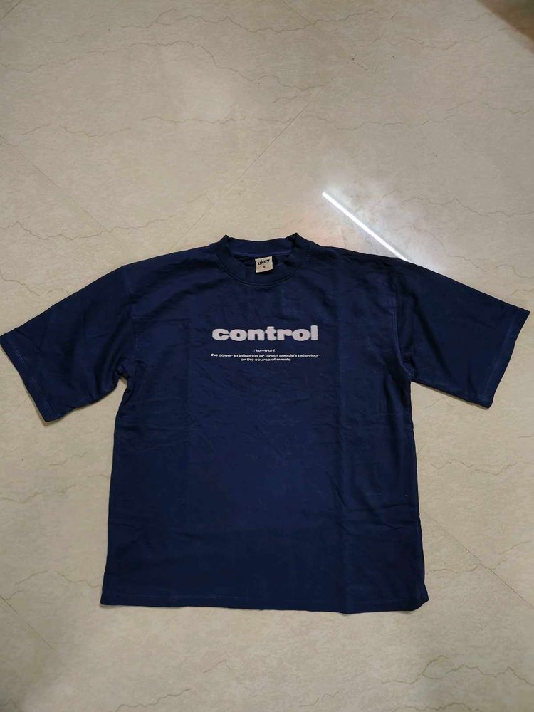 Navy Blue 'Control' Graphic T-Shirt