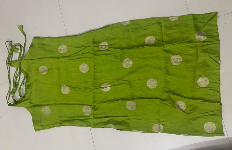 Green &amp; Gold Polka Dot Kurta