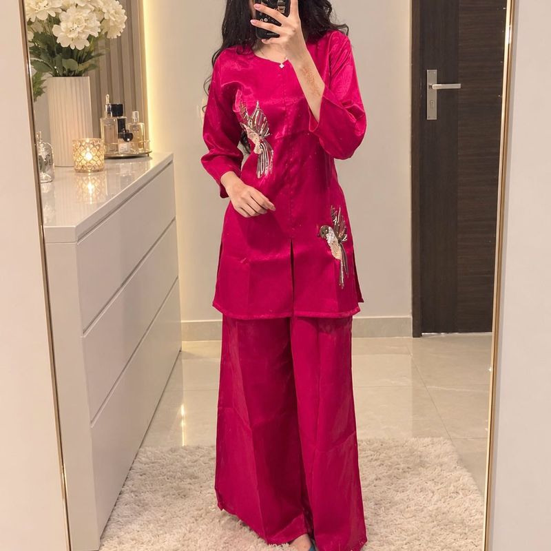 Elegant Pink Kurta Set with Trousers