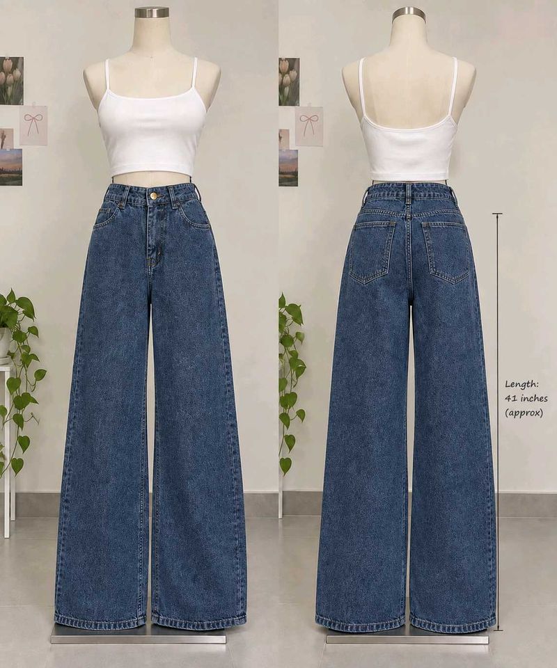 Wide Leg Denim Jeans💙👖