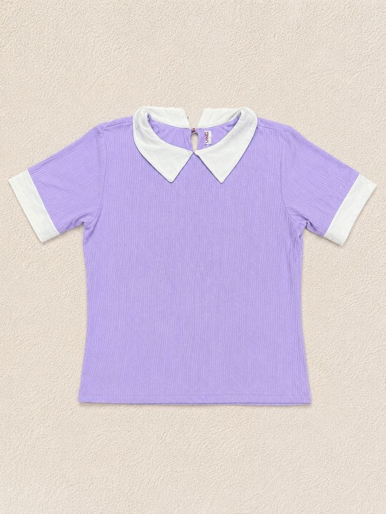💜Lavender Peter Pan Collar Top