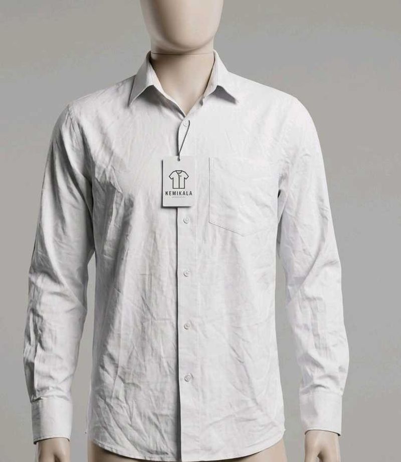 BASICS White Long Sleeve Buttom shirt