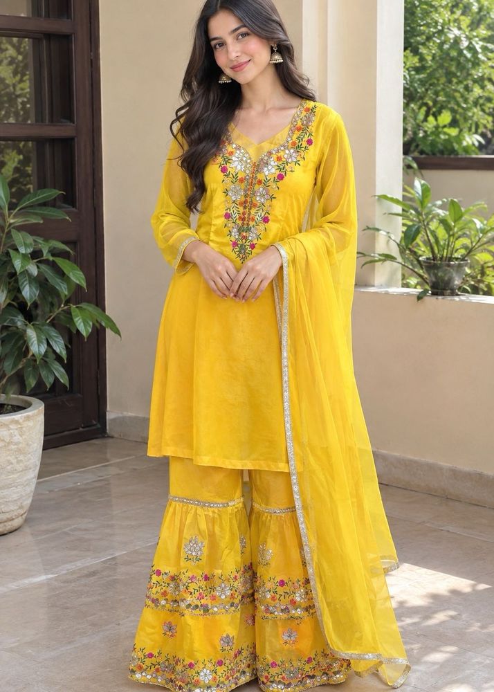 Floral multi layer embroidery dress