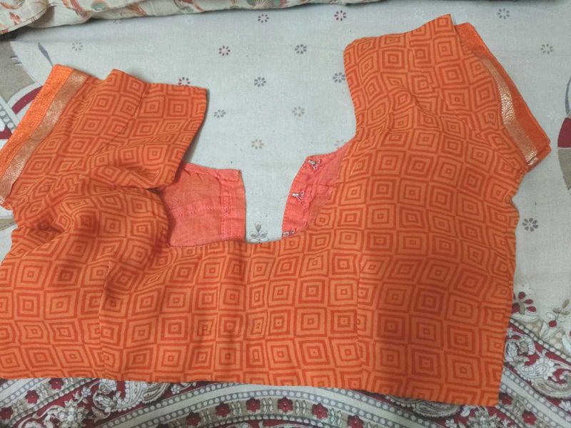 Orange Printed Blouse