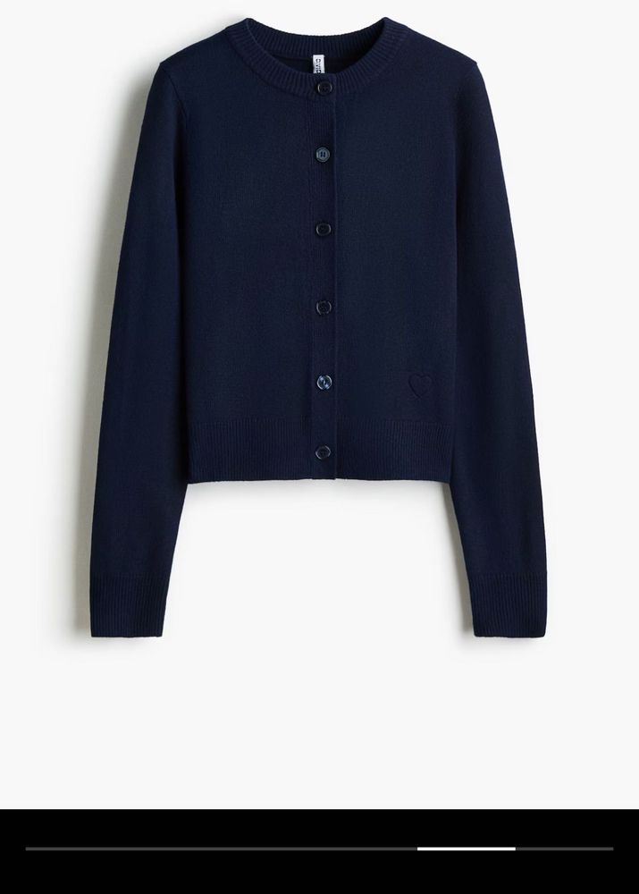 Navy Blue Button-Up Cardigan