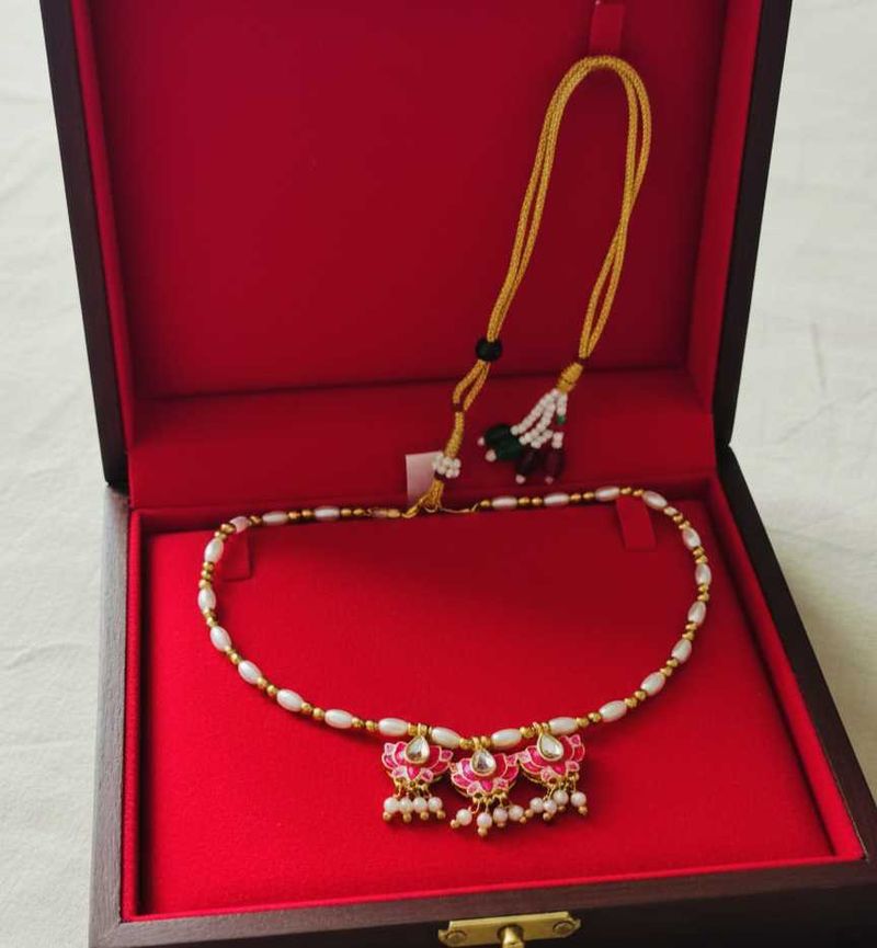 Pearl Necklace Set gold plated