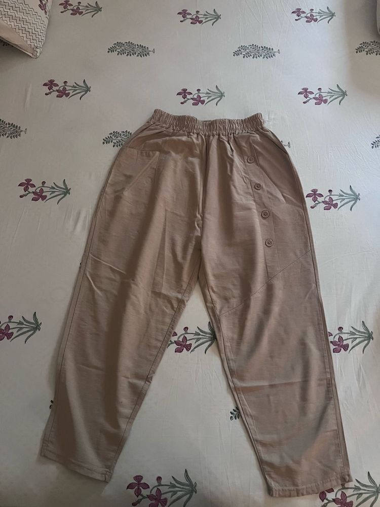 Stylish Beige Cropped Pants