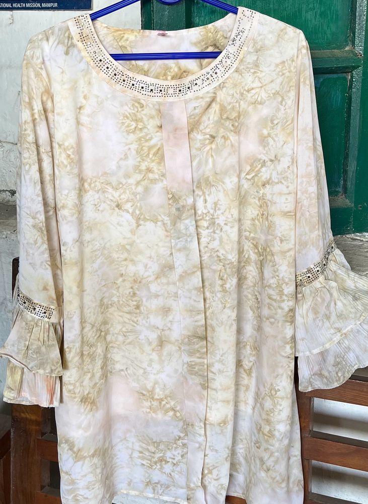 Women Cream Stylish Top