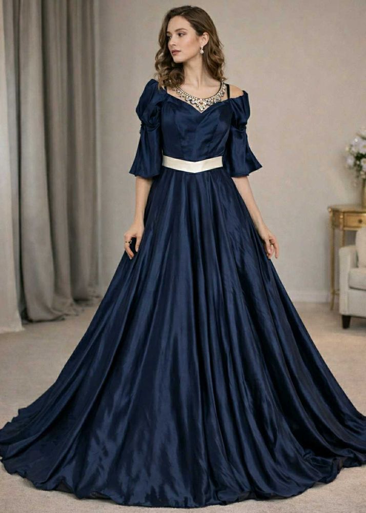Elegant Navy Blue Ethnic Gown