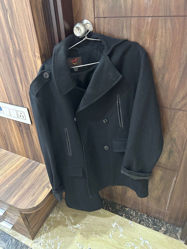Stylish Black Peacoat Jacket